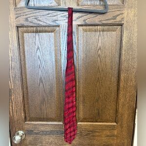 Vtg 90s Salvatore Pellegrino Italian Silk Power Tie 4” Red Abstract Painterly